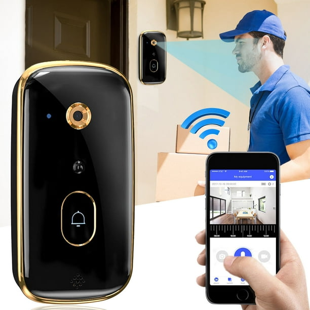 Timbre inalámbrico con cámara y video HD WiFi 1080P, detector de movimiento y altavoz de visión nocturna para iOS y timbre.