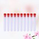thumbnail image 4 of 10 botellas de plástico transparente de 8,5 x 1,3 cm para almacenar agujas, tubos para hacer cuentas, contenedores transparentes, organizadores de agujas con tapón rojo., 4 of 5
