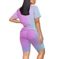 thumbnail image 5 of Short Sets for Women Gradient Color Short Sleeve V Neck T Shirt and Shorts 2 Piece Matching Set Womens Lounge Set, 5 of 7