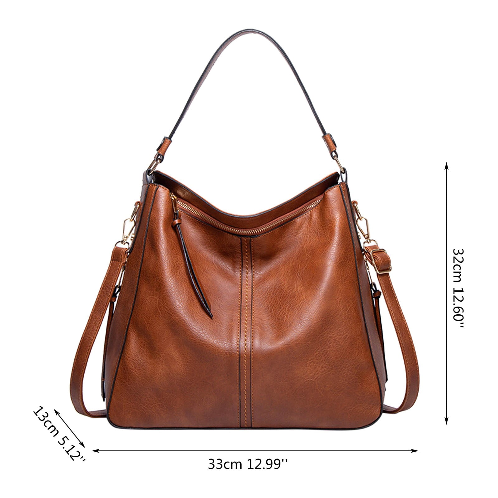 Faraee Hobo Crossbody Bags for Women Leather Retro Handbags Purses Top Handle Large Shoulder Bag