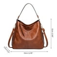 thumbnail image 6 of Hobo Tote Bags for Women Retro Leather Large Capacity Slouchy Shoulder Crossbody Handbags Purse Brown, 6 of 6