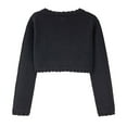 thumbnail image 3 of Zwiiyzr Baby Girl and Toddler Long Sleeve Thin Cardigan Kids Knitted Solid Color Button Up Shrug Cardigan Sweater 2-9 Years Black, 3 of 4