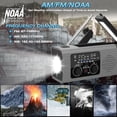thumbnail image 3 of Emergency Radio, 4000mAh Solar Hand Crank Weather Radio for Hurricane Season, NOAA AM/FM Portable Radio with Phone Charger, LED Flashlight & Reading Lamp, SOS Alarm, Survival Gear for Home Power Outa, 3 of 10