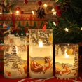 thumbnail image 4 of Eldnacele Vela sin llama de cristal de Papá Noel con temporizador remoto, velas LED parpadeantes con pilas, paquete de 3 velas navideñas con luz blanca cálida, juego de 3 (D3 x H 4 5 6) - Trineo de Pa, 4 of 5