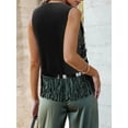 thumbnail image 3 of Hibeli Women Sparkly Sequin Fringed Trim Sleeveless Solid Color Cover-Ups, 3 of 8