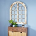 thumbnail image 3 of DecMode White Wood Arched Vintage Window Pane Abstract Wall Decor with Brown Distressing, 3 of 13