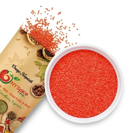 NY SPICE SHOP Orange Nonpareils Sprinkles - 1 Pound - Cake Decorating Sprinkles - Cake Sprinkles and Toppings - Sprinkles for Cake Decorating