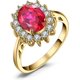 thumbnail image 3 of Anillos de compromiso con halo de zafiro y piedra natal de la princesa Diana Kate Middleton para mujer, aniversario de plata de ley 925 chapada en oro rosa amarillo blanco de 14 quilates, anillos de p, 3 of 5