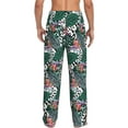 thumbnail image 3 of Goofa Tropical Leaves Printed Soft Pajama Pants for Men, Wide Leg Comfy Casual Lounge Yoga Pants-XX-Large, 3 of 9