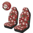 thumbnail image 6 of Binienty Christmas Car Seat Cover Set Elastic Soft Fluffy Automotive Front Bucket Seat Covers Plush Removable Car Interior Accessories Decorations, Santa Claus Snowman, 6 of 8