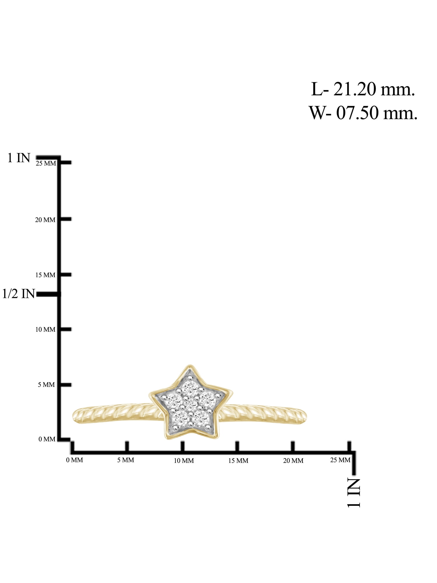 White Diamond Accent 14k Gold Over Silver Star Stackable Ring