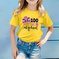 thumbnail image 2 of TZEWGL Tees For Girl Boy Solid Color Letter Printed Round Neck Short Sleeved Blouse For Toddlers size 10-12T, 2 of 4