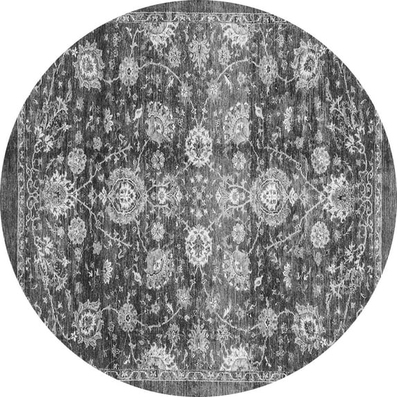 Ahgly Company Indoor Round Oriental Gray Traditional Area Rugs, 7' Round