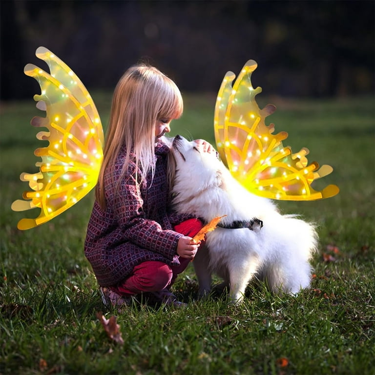 Light Up Fairy Wings for Girls Pet Led Butterfly Wings Dog