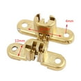thumbnail image 3 of SENRISE 1/2 Pcs Zinc Alloy Invisible Cross Hinge Wood Metal Kitchen Cabinet Concealed Hinges Gold, 3 of 6