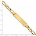 thumbnail image 3 of 14K Yellow Gold Polished ID with Semi-Solid Figaro Bracelet, 3 of 6