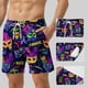 thumbnail image 4 of Ceisia Men's Relaxed Fit Mardi Gras Mask & Feather Swim Trunks | Double-Layer Quick-Dry Beach Shorts | Elastic Waist Party Shorts Gift, 4 of 5