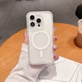 thumbnail image 4 of Allytechgroup Phone Case for Apple iPhone 13, Shockproof iPhone 13 Case with Translucent Back Cover, Compatible with MagSafe, Matte TPU + PC iPhone 13 Cover, White, 4 of 9