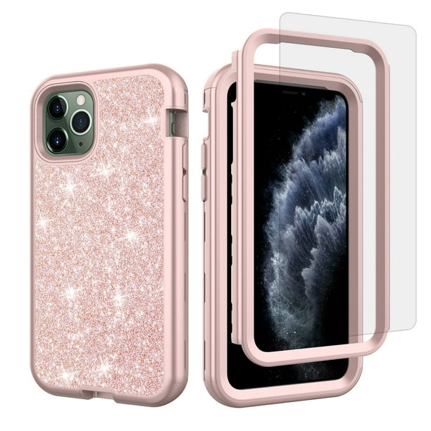 Iphone 11 Pro Max Case Dteck Full Body Hybrid Shockproof Rugged Bumper Cover Glitter Heavy Duty Protective Case W Tempered Glass Screen Protector For Apple Iphone 11 Pro Max 6 5 Inch 19 Rosegold Walmart Com