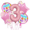 thumbnail image 1 of Globos de aluminio JBCAONTIA para fiesta de tercer cumpleaños, número 3, color rosa, 1 of 4