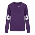 thumbnail image 5 of NMMUED Halloween Sweatshirt Women, Y2k Long Sleeve Top, Ghost Halloween Sweatshirt, Workout Clothes for Women, Ghost Halloween Shirt, Womens Shirts Casual, Purple L, 5 of 7