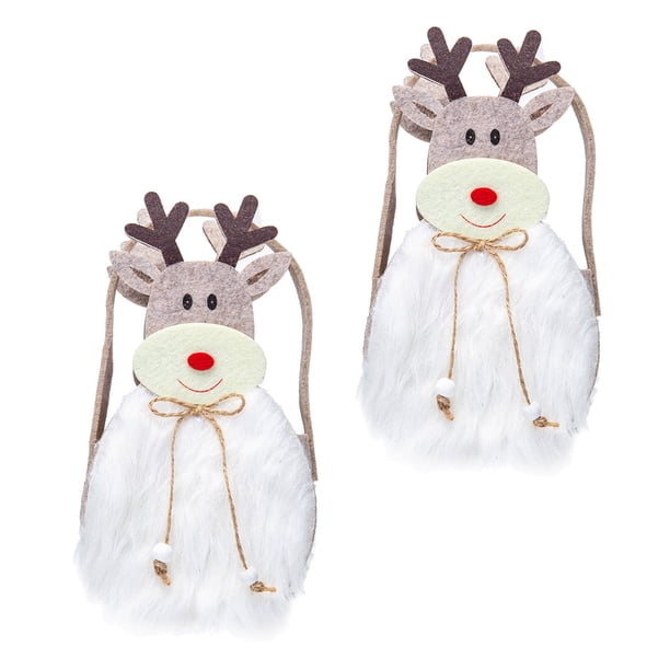 Yuarrent Regalo de Navidad Bolsas de regalo Elementos Bolsas de almacenamiento resistentes al desgarro Colgantes de galletas para bocadillos Bolsa de Kits de decoración para fiestas Alce/2 uds. Yuarrent HA068921-04