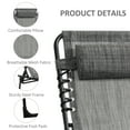 thumbnail image 5 of Patio Furniture Outsunny Reclining Chaise Lounge Chair, Portable Sun Lounger, Folding Camping Cot, with Adjustable Backrest and Removable Pillow, for Patio, Garden, Beach, Grey,Patio Chairs, 5 of 9
