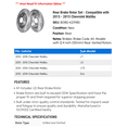 thumbnail image 2 of Rear Brake Rotor Set - Compatible with 2013 - 2015 Chevy Malibu 2014, 2 of 2
