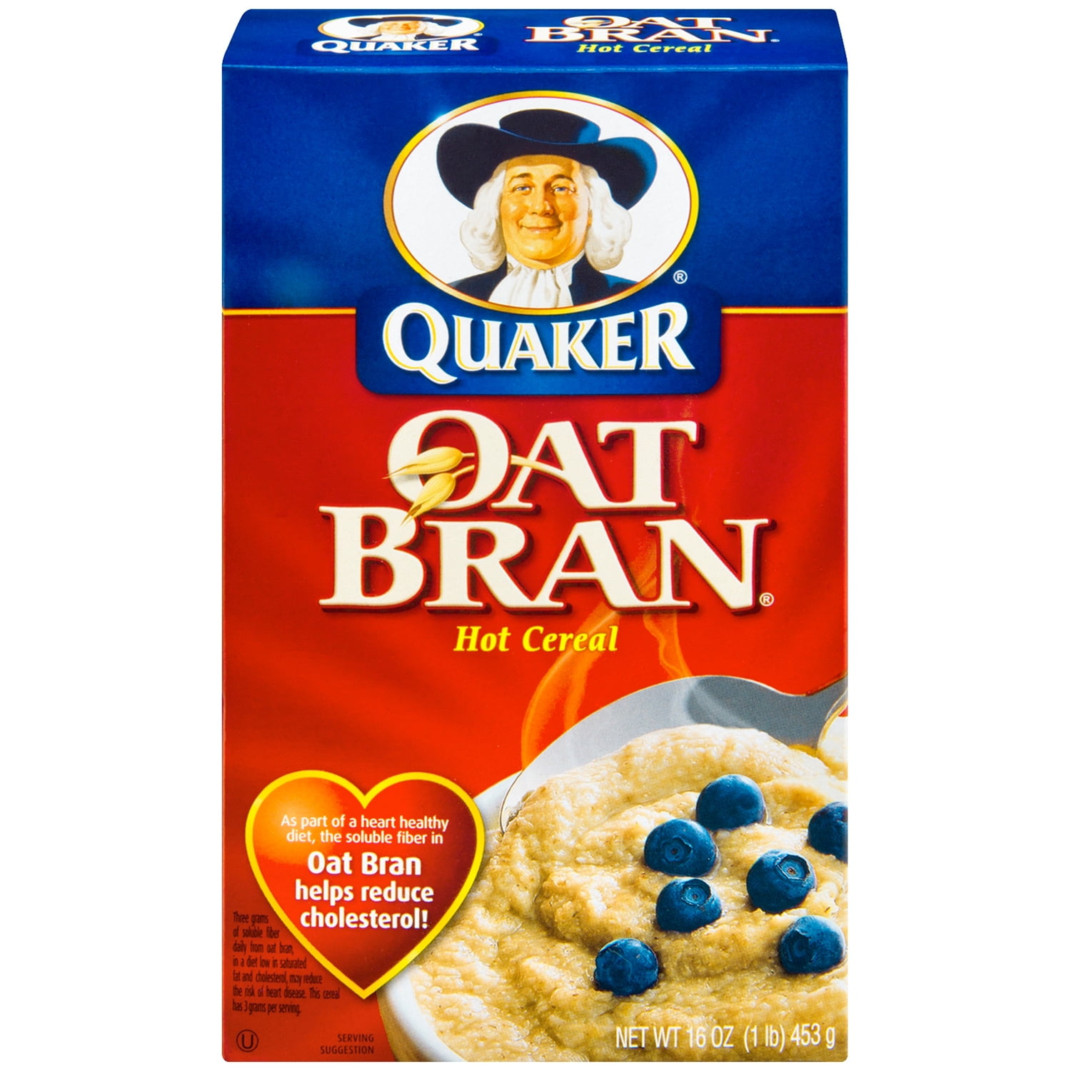 Quaker Oat Bran Hot Cereal, 16 oz Box