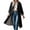 Black, variant on Spring Fall Women Plaid Patchwork Long Sleeved Single Breasted Casual Trench Coat