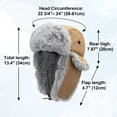 thumbnail image 4 of TOPTIE Winter Hats Windproof Faux Fur Trapper Hat with Earflaps Warm Hat for Men Women-Blue, 4 of 7