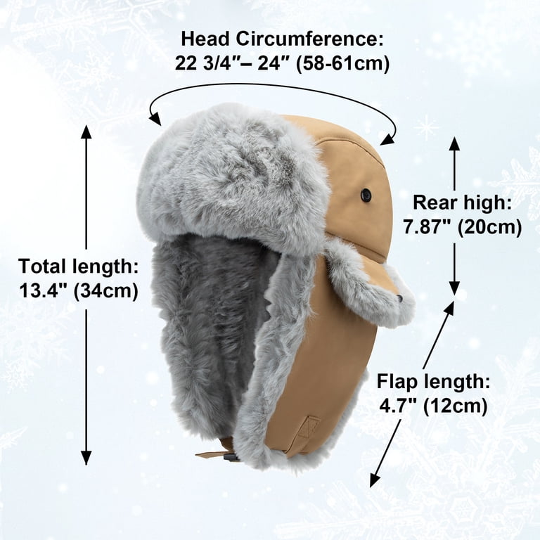 TOPTIE Winter Hats Windproof Faux Fur Trapper Hat with  display picture 1