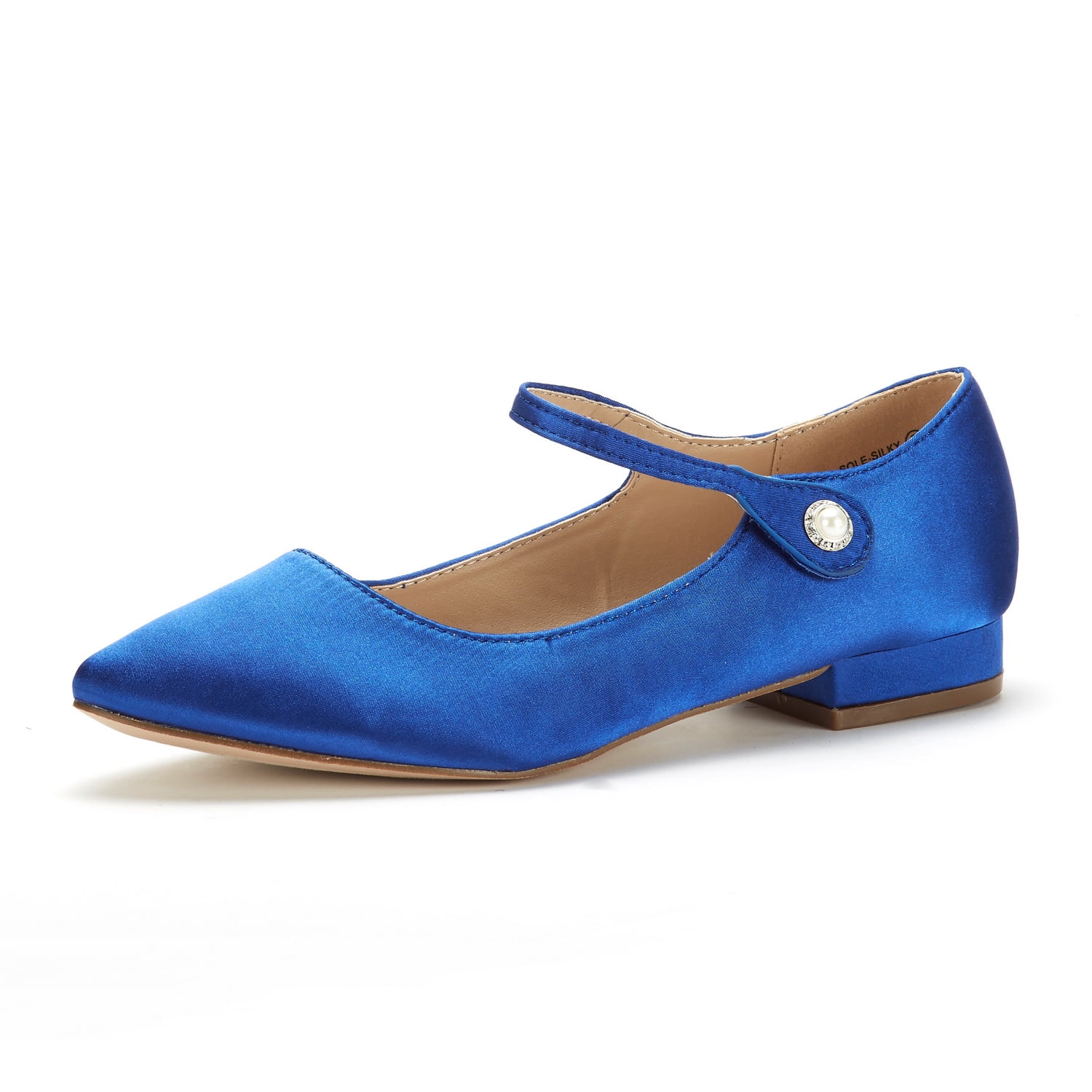 blue ankle strap flats