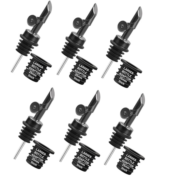 Liquor Pour Spout for Bottles, Hygienic Quick Bottle Pourer with Adapters for Large Neck Bottles, Auto-Open/Close