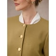 thumbnail image 4 of DARING DIVA Women's Tweed Short Jacket Collarless Office Cropped Blazer S Brown, 4 of 6
