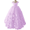 Lilac, variant on Princess 3D Floral Flower Girls Dresses with Bow Cold Shoulder Kids Ball Gown Beaded Puffy First Communion Dresses
