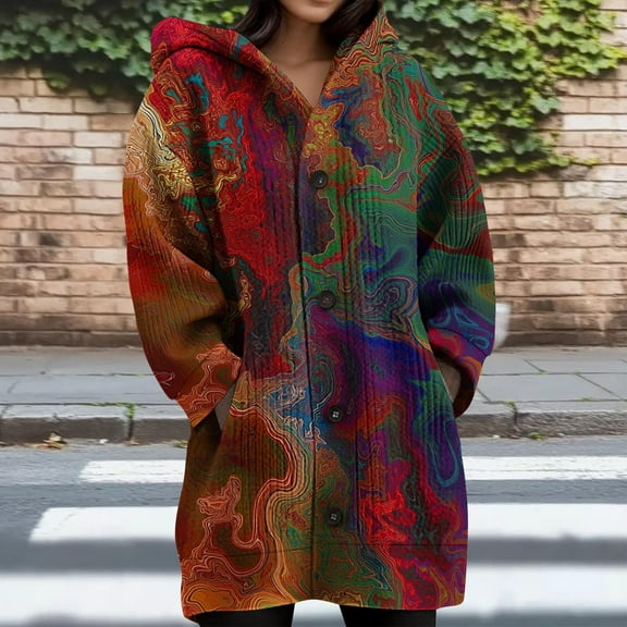 Abomasnow Women's Oversized Cardigan Sweaters Long Sleeve Cable Knit Hooded Cardigan Fall Button Down Open Front Outerwear Coat