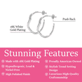 thumbnail image 2 of Cate & Chloe Serena 18k White Gold Plated 22mm Hoop Earrings for Women, Gift for Her, 2 of 8