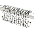 thumbnail image 3 of Double Sided Chrome Side Roller Glide Shower Curtain Ring Hooks 24 pack Set, 3 of 5