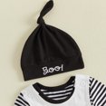 thumbnail image 6 of Cjfdfy Newborn Baby Boy Halloween Pumpkin Ghost Outfits My First Halloween Overalls Pants Striped Long Sleeve Romper And Hat Infant Cute My 1St Halloween Fall Winter Outfit, 6 of 9