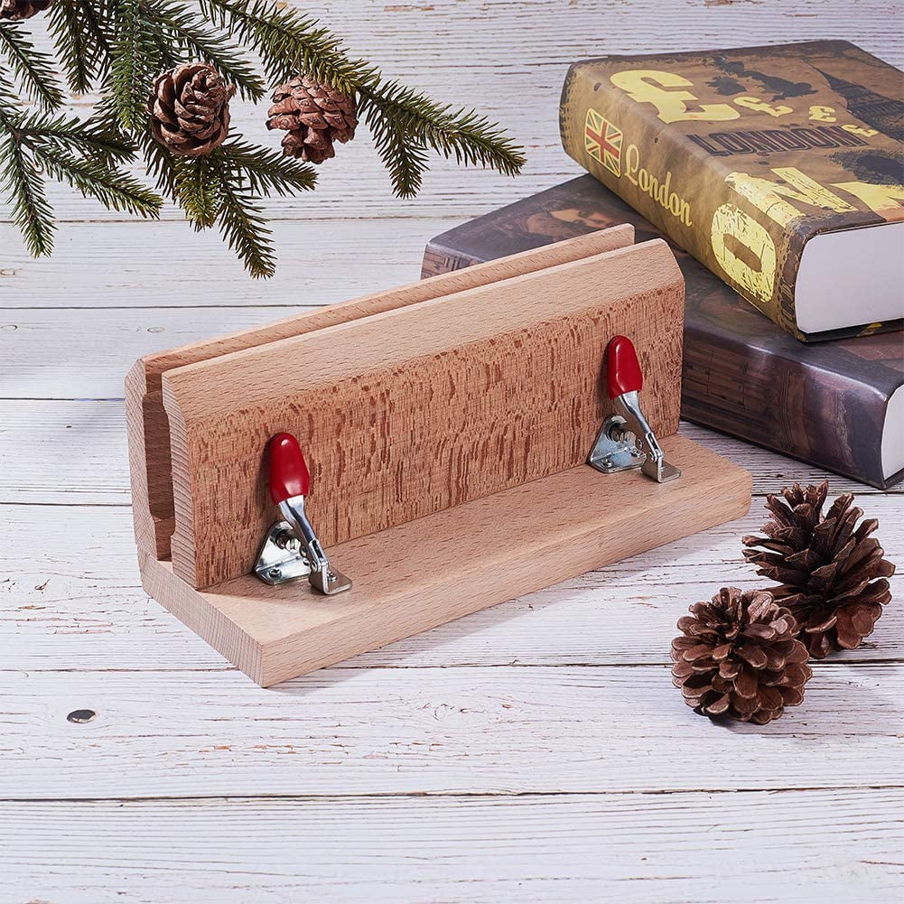 Wooden Leather Craft Retaining Clip Sewing DIY Hand Tool Set Lacing Pony Horse Clamp Table Desktop Tool for DIY Craft Making Brown