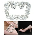 thumbnail image 2 of Fashion Crystal Shoe Buckle Rhinestone Shoe Clips DIY Shoe Decor Accessories for Wedding Bride Women (Silver), 2 of 9