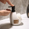 thumbnail image 2 of Retro Design Soap Dispenser With Pump, Refillable Lotion Dispenser For Bathroom Vanity Countertop, Ceramic Shampoo Dispenser For Shower-White-450ml/16oz, 2 of 6