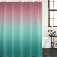 thumbnail image 3 of Ombre Green Pink Waterproof Fabric Shower Curtain, Colorful Painting Waterproof Fabric Shower Curtain for Bathroom Curtains Bathtubs Hotel Washable Shower Curtains with 12 Hooks Stall 48x72in, 3 of 8