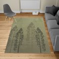 thumbnail image 2 of Country Turkish Area Rug, Pine Trees in the Forest on Foggy Seem Ombre Backdrop Wildlife Adventure Art, Soft Carpet for Living Room Decor, 4' X 5.7', Sage Green, by Ambesonne, 2 of 4