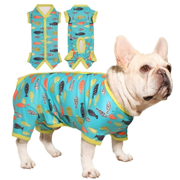 TONY HOBY Dog Pajamas, Warm Dog Outfits in Cold Weather, Dog Shirts for Small Medium Dog (Green,Boy,S)