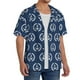 thumbnail image 2 of Fotbe Navy Nautical Camisa Estampada de Manga Corta para Hombre, Casual de Verano, Estilo Playero, Sin Arrugas-Large, 2 of 5