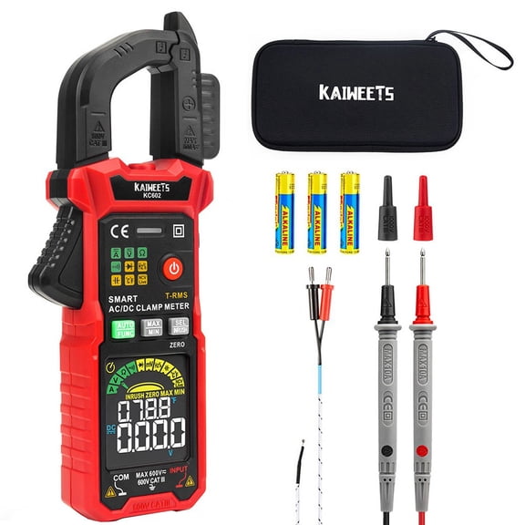 Smart Digital Clamp Meter with 6000 Counts True-RMS, Auto Range, and Inrush Measurement – Intelligent & Multi-Function for Electrical Testing KAIWEETS KC602