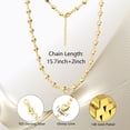 thumbnail image 5 of Lancharmed 14K Gold Plated Necklace for Men Glossy Heart Necklace Birthday Gift, 5 of 8