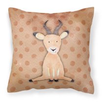 Carolines Treasures BB7391PW1818 Polkadot Antelope Watercolor Fabric Decorative Pillow